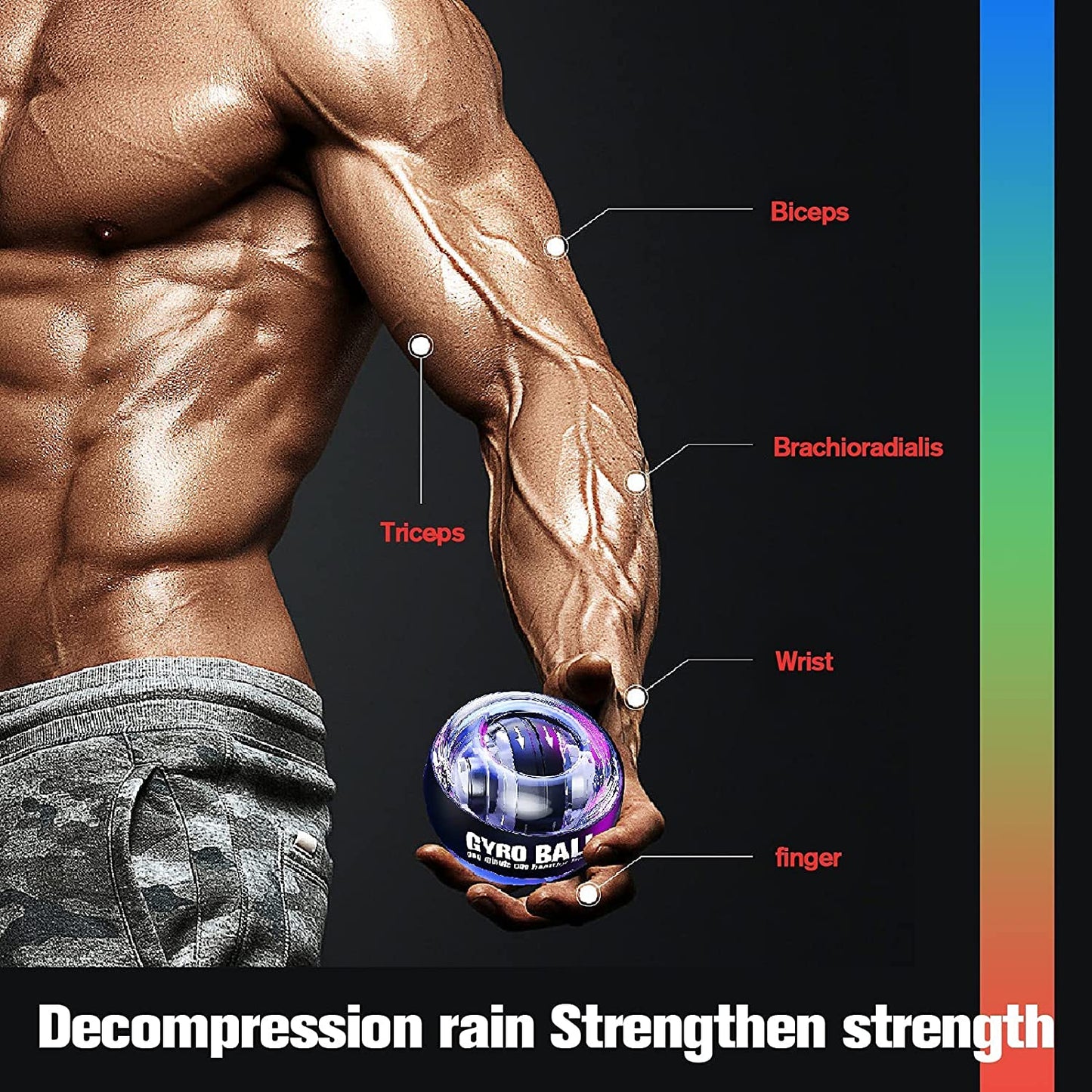 Auto-Start Wrist Trainer Ball for Strengthening Arms, Fingers, and Forearms | Great for Basketball and Sports Training