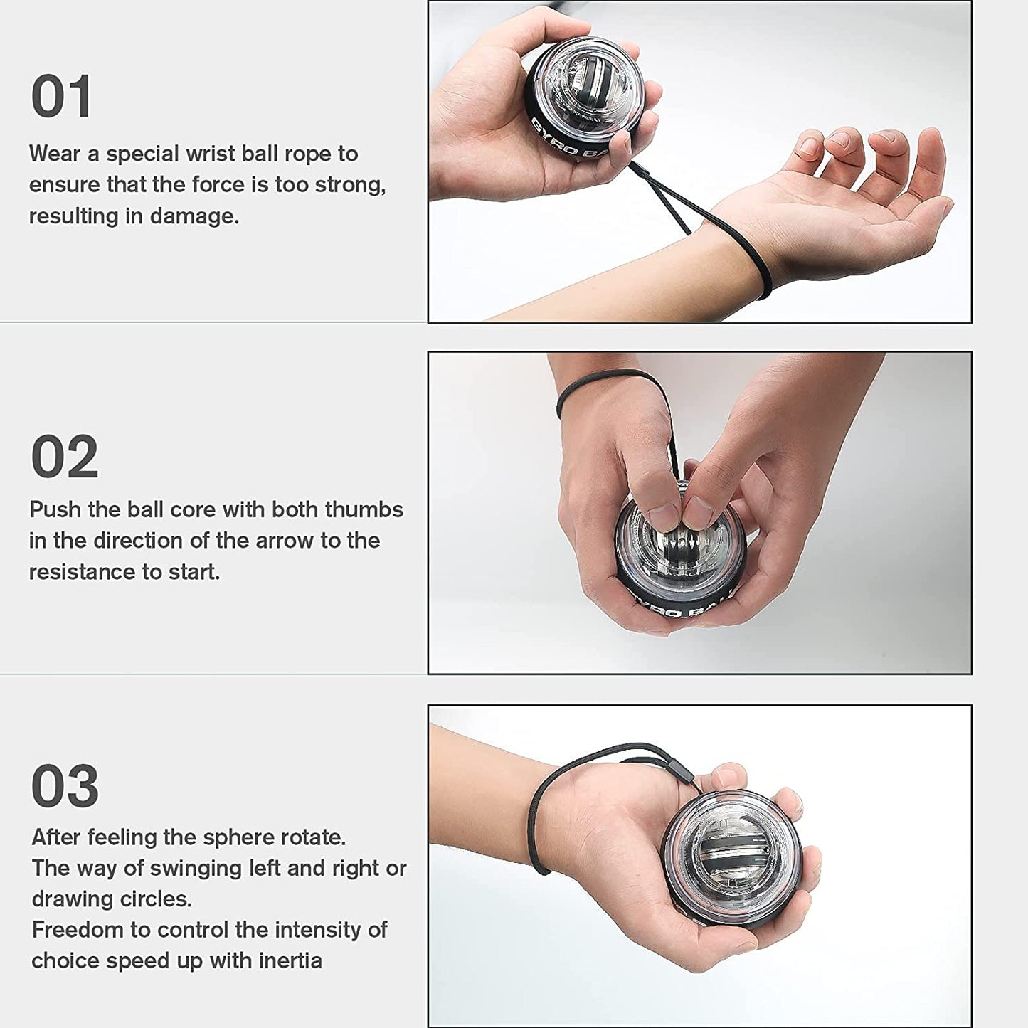 Auto-Start Wrist Trainer Ball for Strengthening Arms, Fingers, and Forearms | Great for Basketball and Sports Training