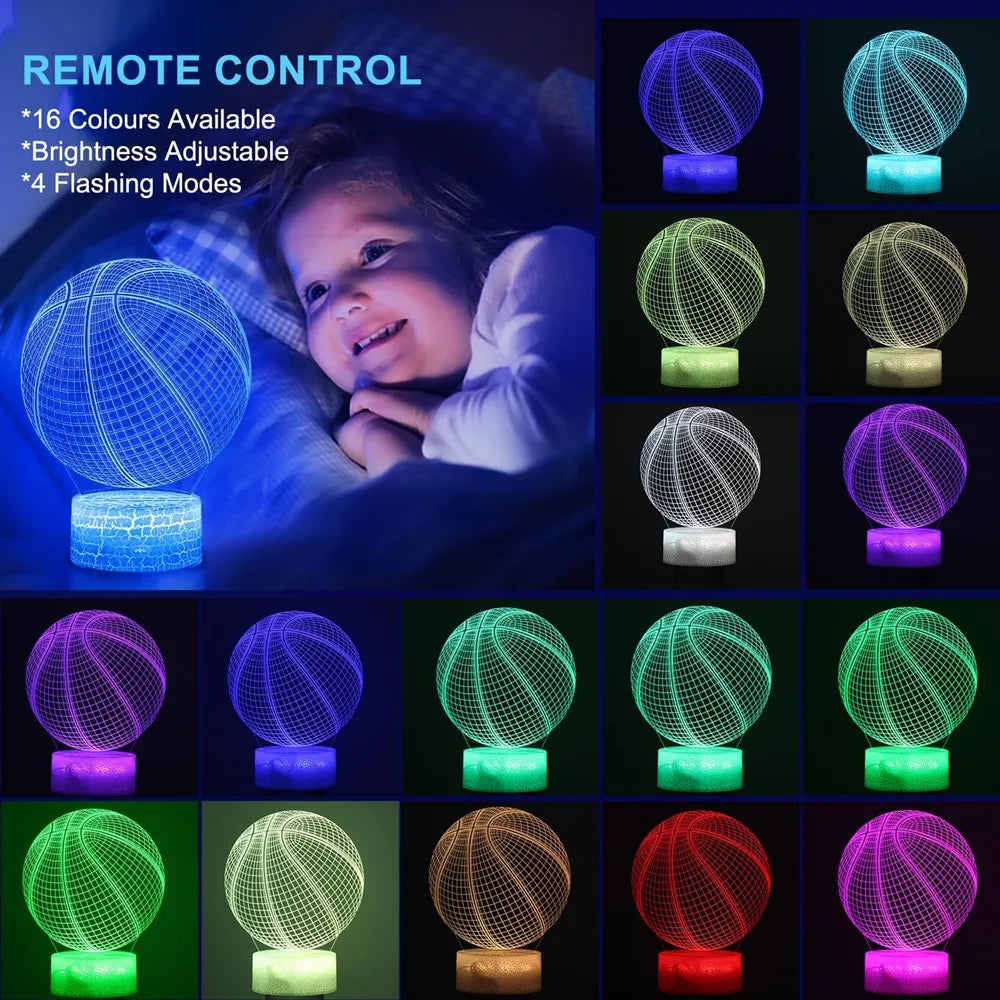 3D Basketball Night Light with Remote