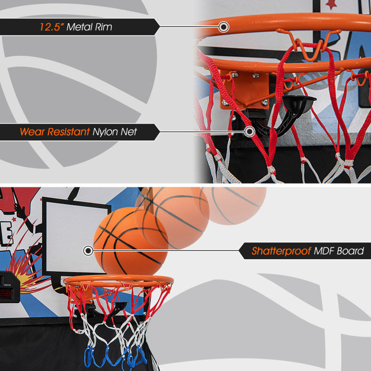 PopAShot Basketball Arcade Game: Indoor Double Electronic Basketball Game with 4 Balls