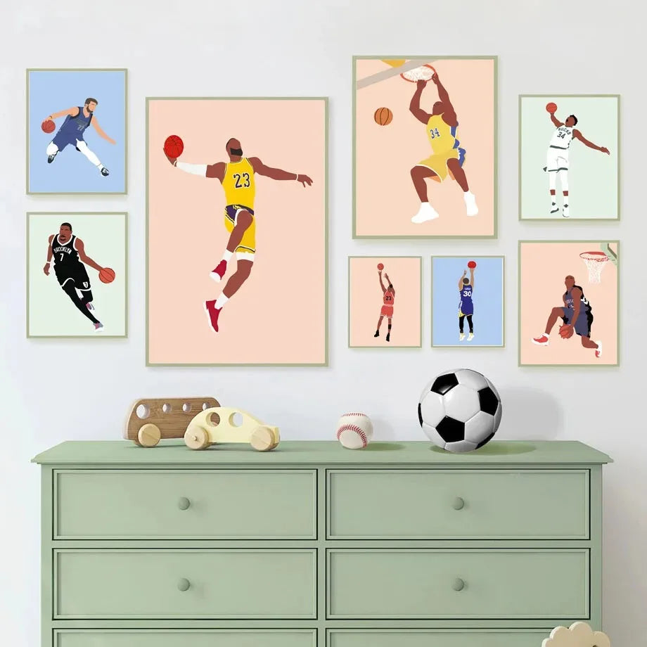 Basketball Superstars Canvas Wall Art/Posters