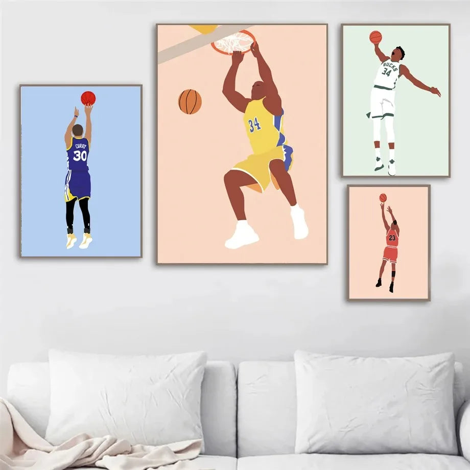 Basketball Superstars Canvas Wall Art/Posters