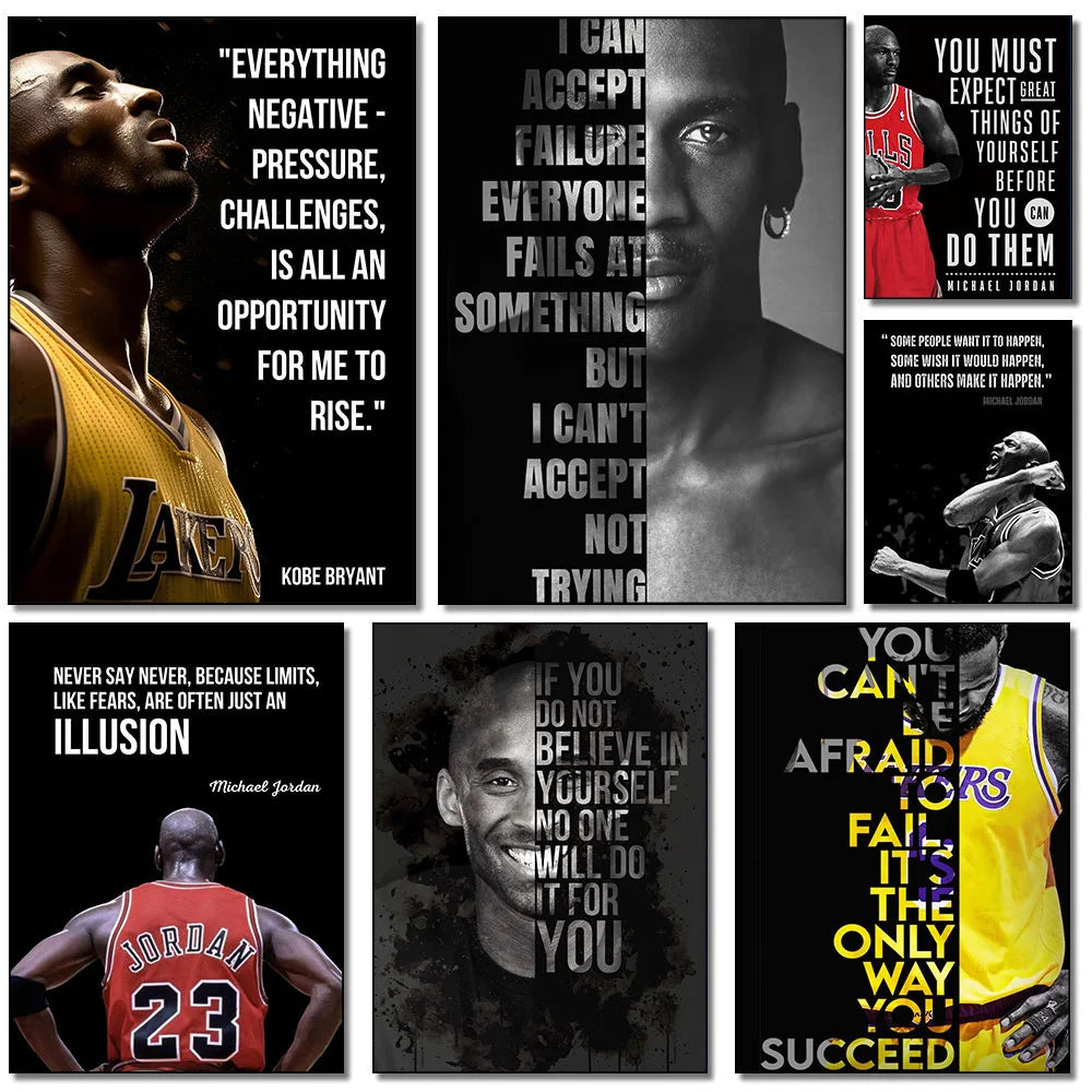 Motivational Quote Posters: Michael Jordan and Kobe Poster Prints