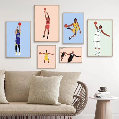 Basketball Superstars Canvas Wall Art/Posters